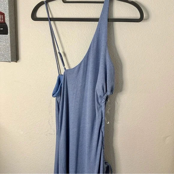 Blue one shoulder midi dress with cutout side detail XL - Picture 8 of 8